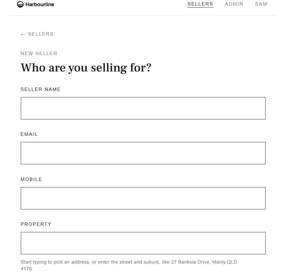New seller form