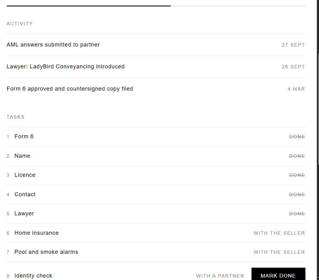Agent view of one seller's activity and tasks